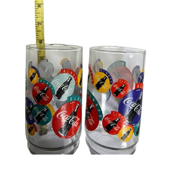 Vintage Atlas 1995 Always Coca Cola glass Tumblers Set of 2 - Picture 4 of 5
